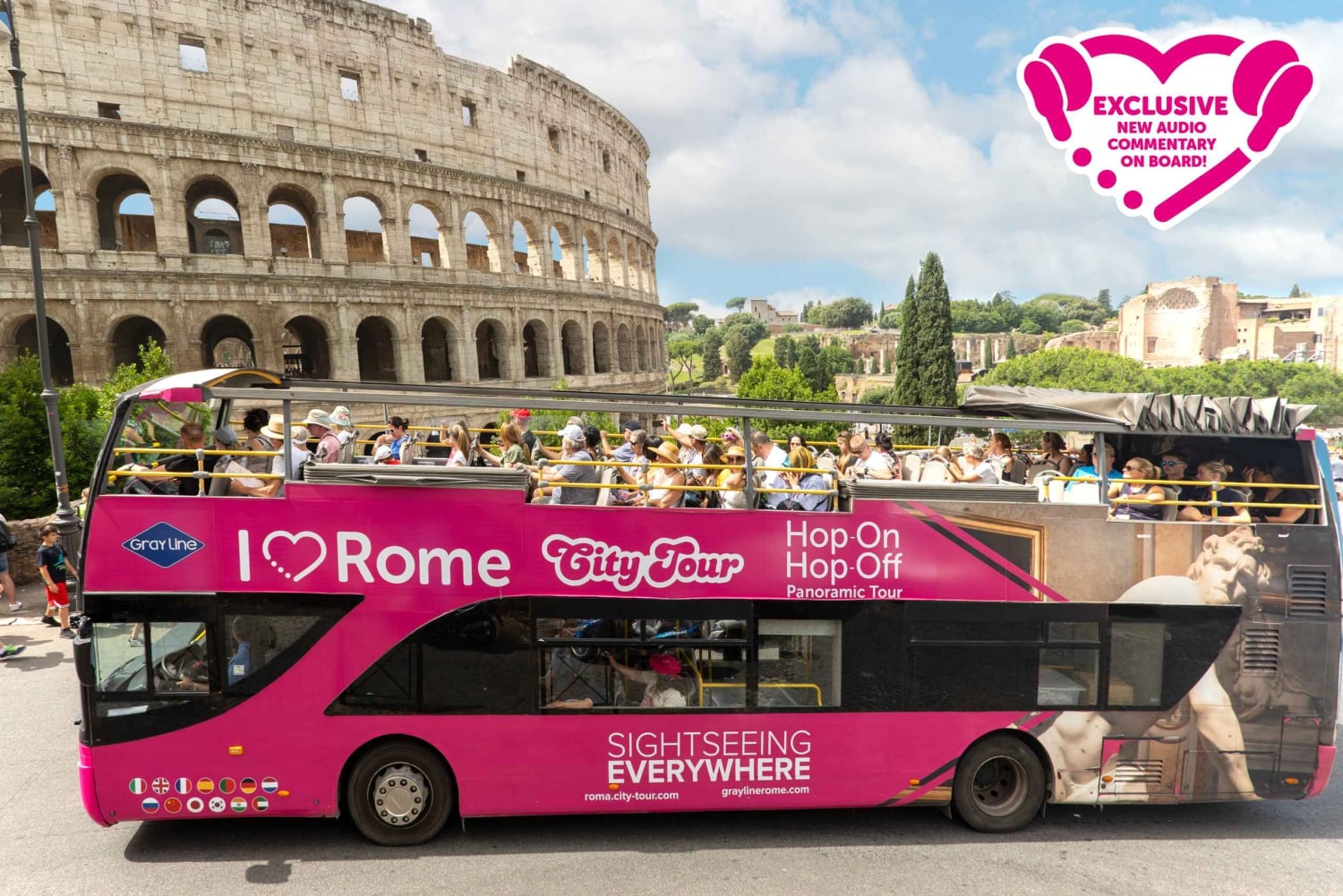 Roma: tour panoramico in autobus Hop-on Hop-off con audioguida
