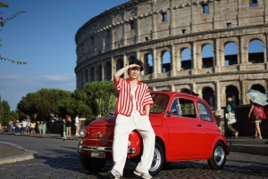 Usługa profesjonalnej sesji zdjęciowej w Rzymie z bezpłatnym transportem samochodem Fiat 500