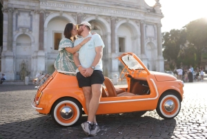 Usługa profesjonalnej sesji zdjęciowej w Rzymie z bezpłatnym transportem samochodem Fiat 500