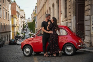 Usługa profesjonalnej sesji zdjęciowej w Rzymie z bezpłatnym transportem samochodem Fiat 500
