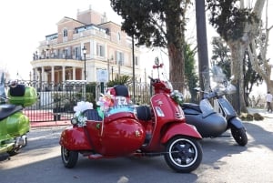 ローマ：ホテル送迎付きベスパサイドカーツアー&ジェラート