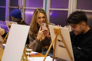 ローマ：ナヴォーナ広場でのワイン＆絵画体験