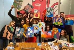 ローマ：ナヴォーナ広場でのワイン＆絵画体験