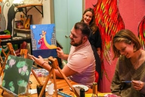 ローマ：ナヴォーナ広場でのワイン＆絵画体験