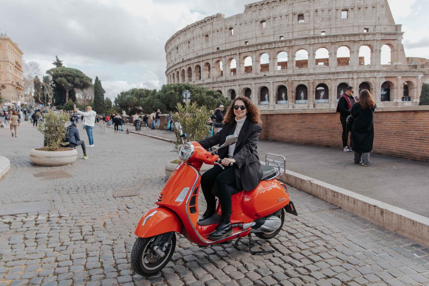 Vespa Ride in Rome Streets with Photography