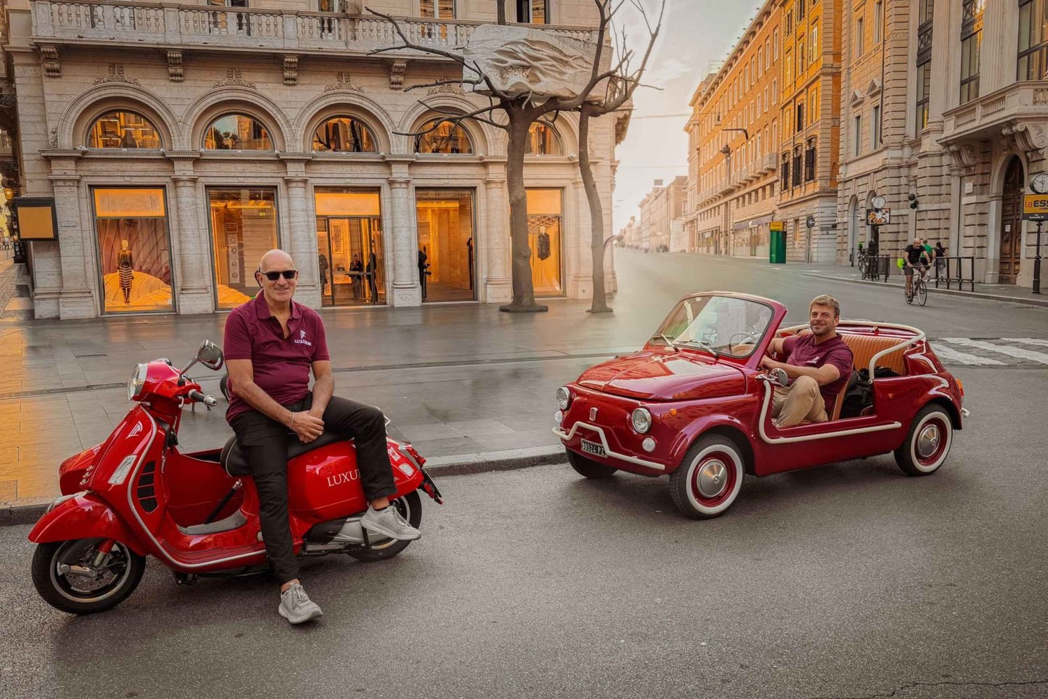 Passeio de Vespa Sidecar : Roma à noite