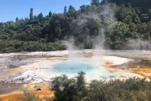 ロトルア：火山着陸と地熱公園ヘリコプターツアー