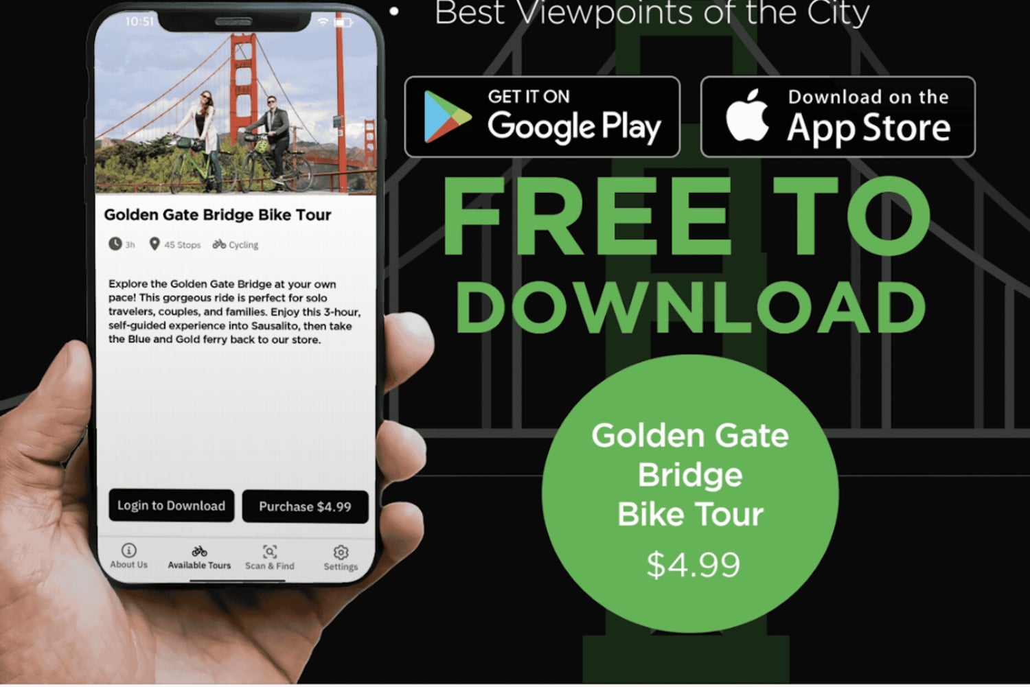 Golden Gate Bridge: App til selvguidet tur - lyd + skrift
