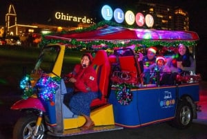 Tour pelas luzes e pontos turísticos do feriado em um Tuk-Tuk em São Francisco