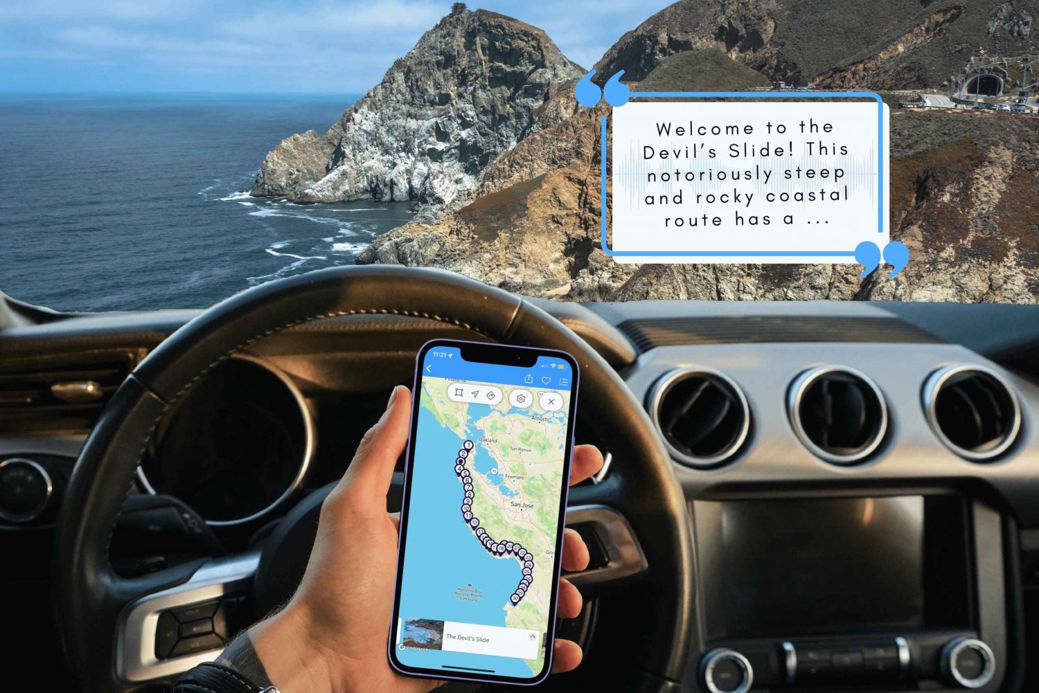 San Fran  Monterey: Tyynenmeren rannikko Self-Driving Tour App