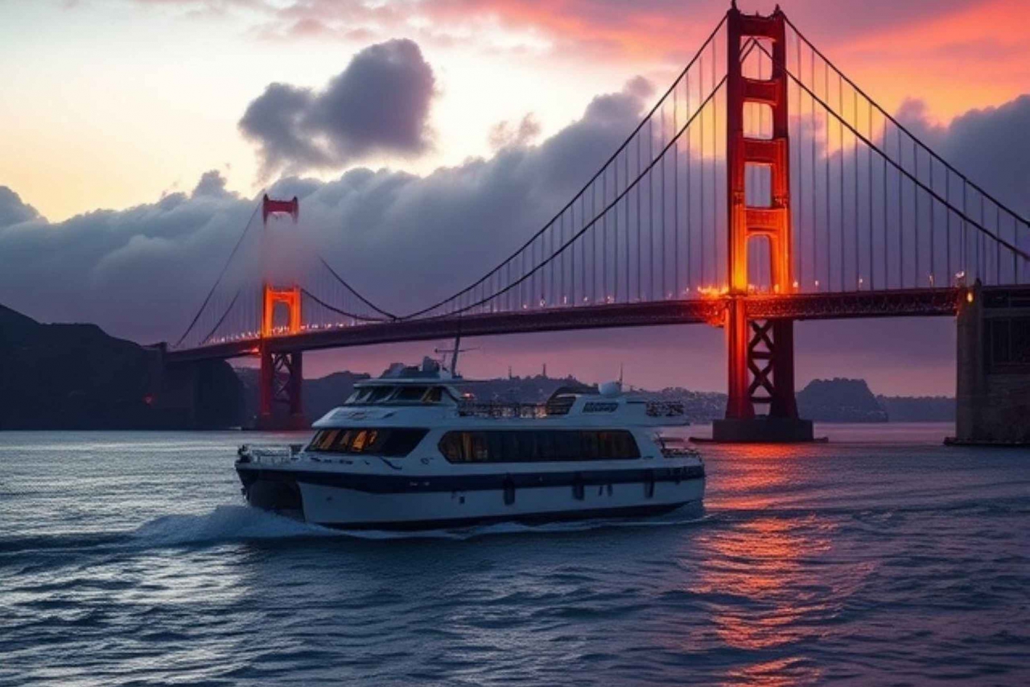 San Francisco: Sunset Bay Cruise med guidet tur i appen