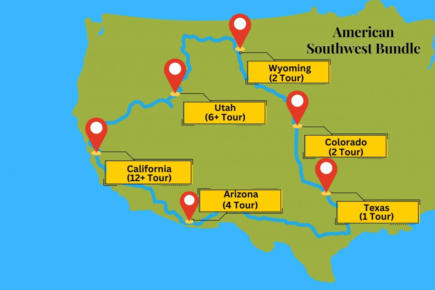 Southwest USA: 27-Tour Bundle on Self-Guided Driving App