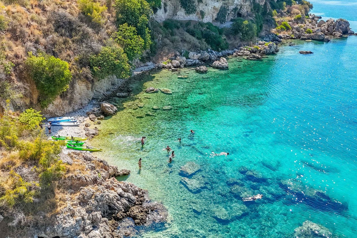 Grotterne i Porto Palermo: Kajak/SUP-tur med havudsigt over slottet