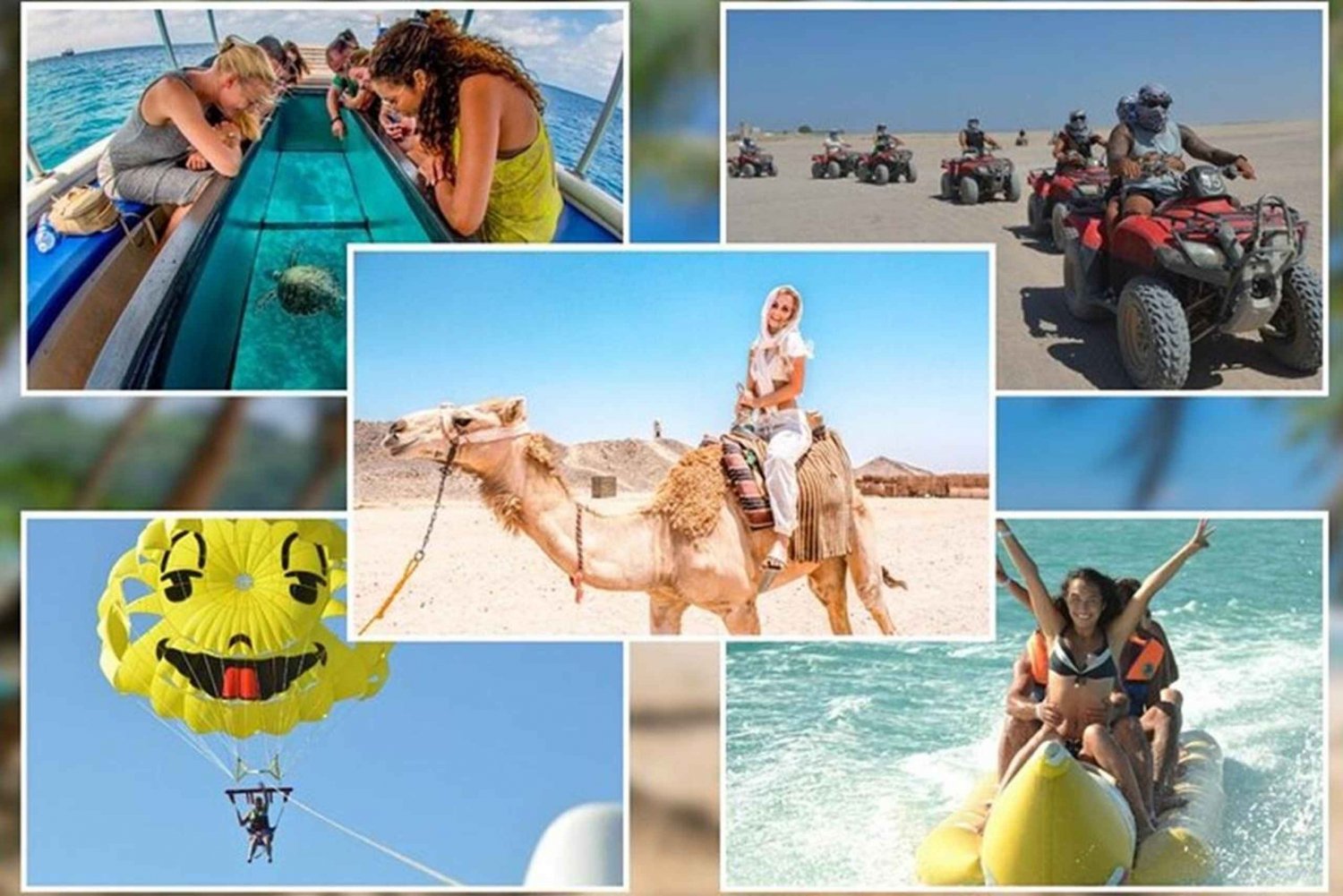 Sharm El Sheikh: ATV Mega Safari Parasailing Pranzo in barca di vetro