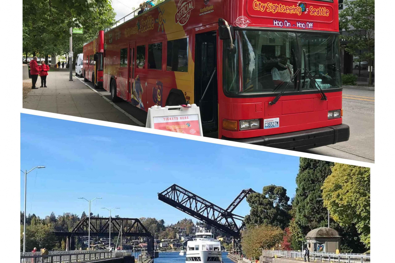 Sightseeing Seattle: HOHO Busstur + Locks kryssning