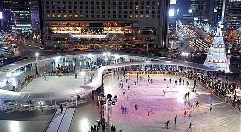 City Hall View of Ice Rink