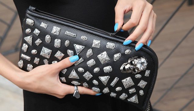 Bling Skull Clutch; NANDAGIRL