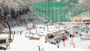 Skiing just outside Seoul