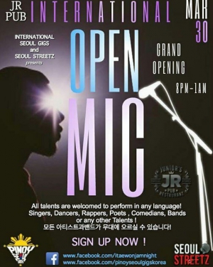International Open Mic GRAND OPENING  (Jr Pub)