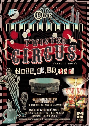 Twisted Circus Halloween Party at B One Lounge Club Itaewon