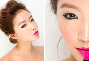 Pink lips & grey eyes