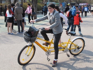 Student on Bike