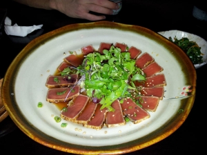 Tuna Sashimi with sesame seeds