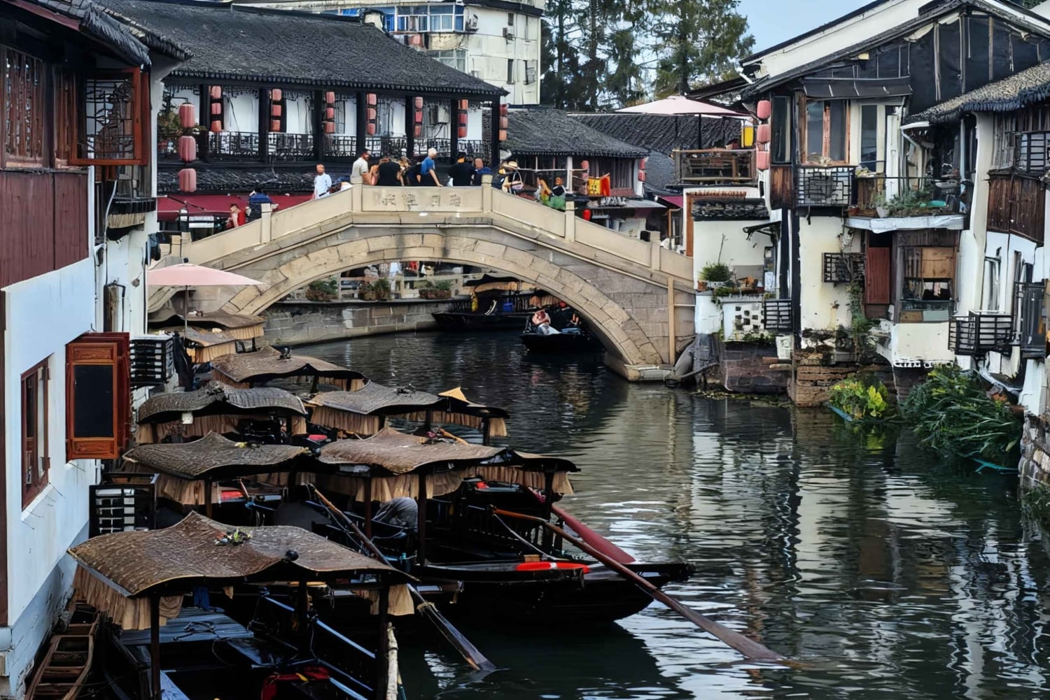 Un tour in barca panoramico e una passeggiata nel giardino classico di Zhujiajiao