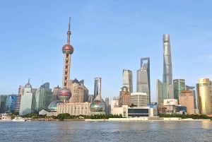 Shanghai: diner in het donker en nachtelijke cruise op de Huangpu-rivier