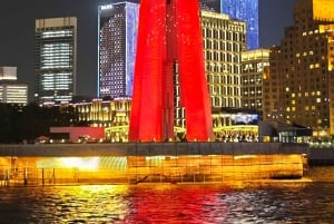 Shanghai: diner in het donker en nachtelijke cruise op de Huangpu-rivier