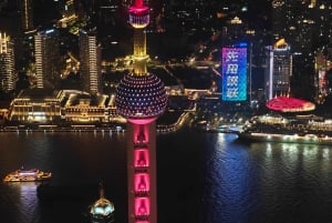 Szanghaj: kolacja po zmroku i rejs po rzece Huangpu