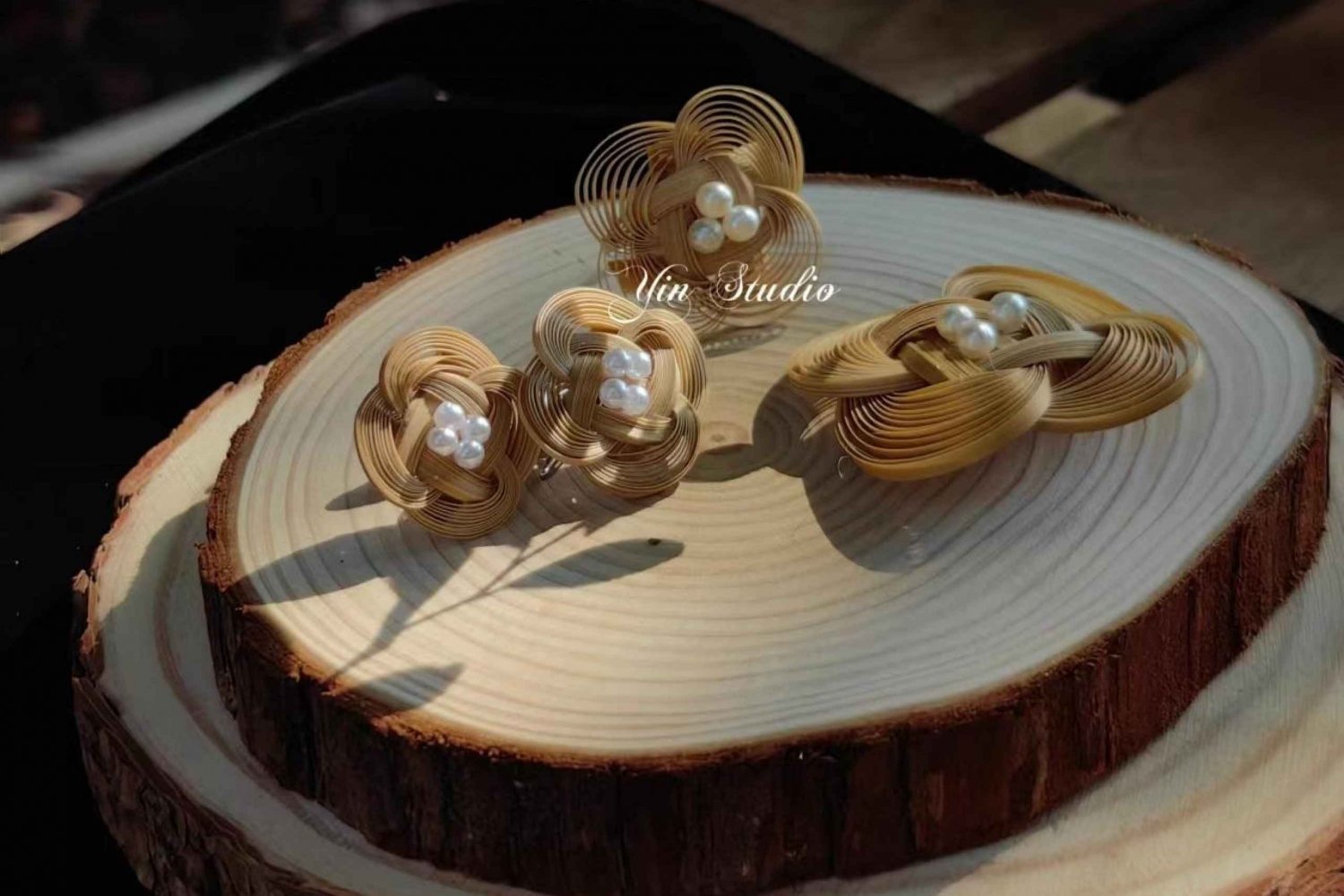 上海:竹編みジュエリー作り(ブローチ/イヤリング/リング)