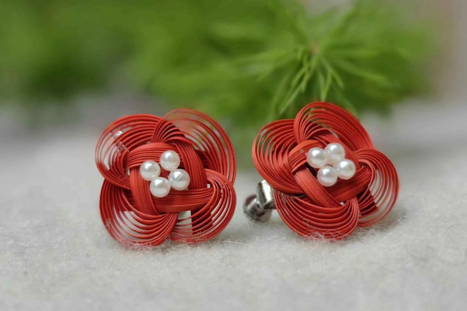 上海:竹編みジュエリー作り(ブローチ/イヤリング/リング)