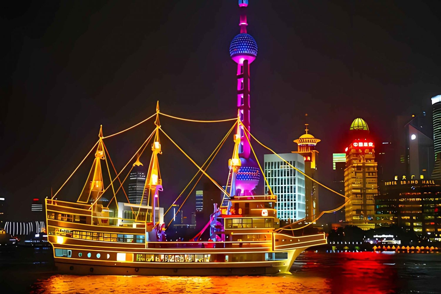 Shanghai Night River Cruise VIP Seat with Authentic Dinner