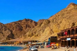 Depuis Sharm : Excursion à Dahab avec safari dans le désert et balade à dos de chameau