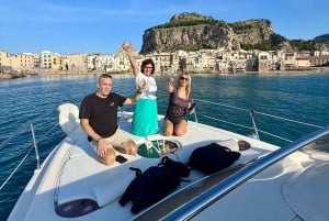 Almira Cefalù: Boat trip with aperitif, snorkeling, and caves