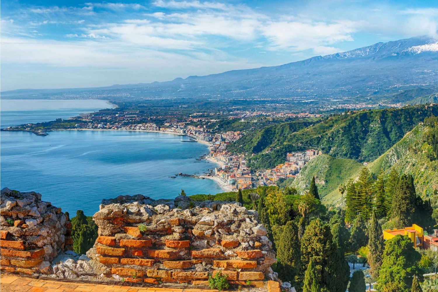 L'Etna et Taormine depuis Catane