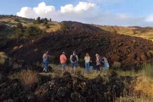 Etna excursions at sunset ancient craters and lava flows