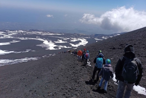 Etna trekking at 3000 meters with cable car, guide, and bookable taxi service