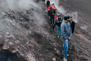 Etna trekking at 3000 meters with cable car, guide, and bookable taxi service
