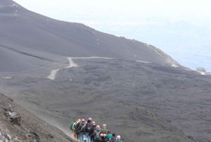 Etna trekking at 3000 meters with cable car, guide, and bookable taxi service