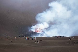 エトナ山：標高3340メートルの山頂火口へのトレッキング