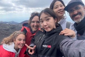 Depuis Catane : randonnée sur l'Etna, grotte de lave et dégustation