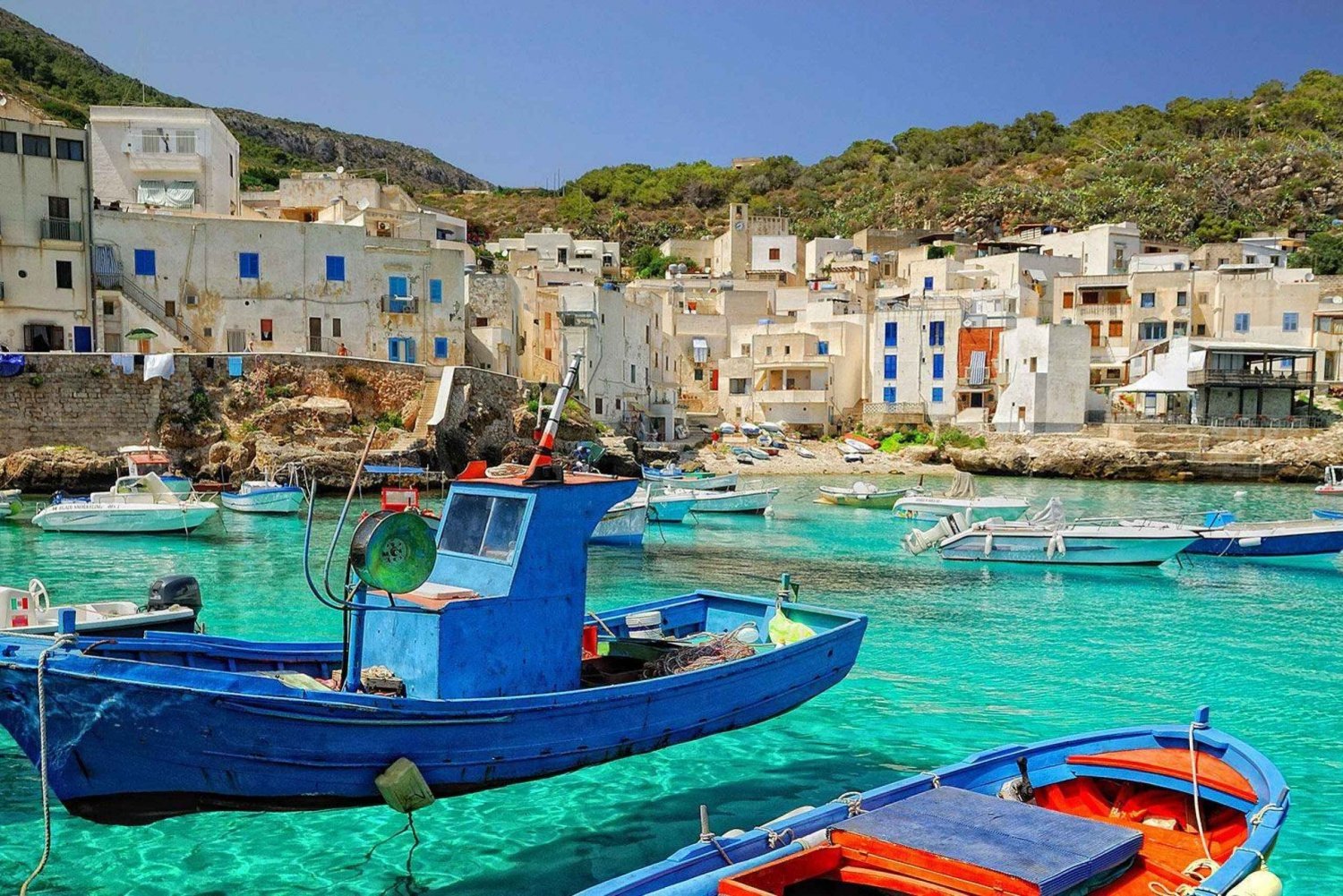 From Palermo center: Favignana and Levanzo Boat tour