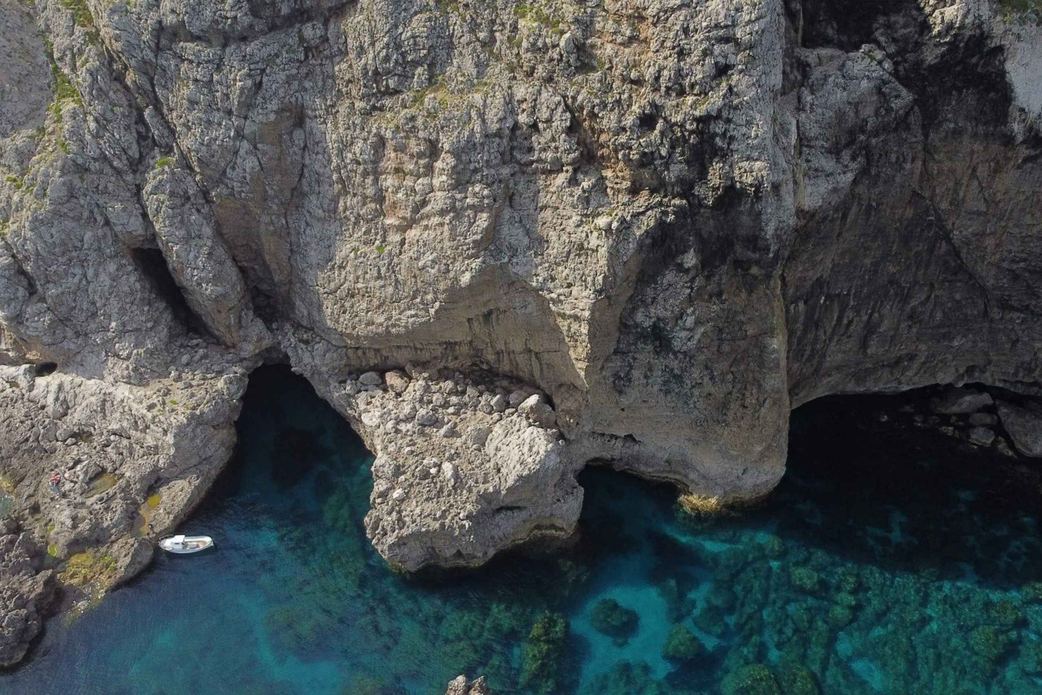 Marettimo : visite privée en bateau des 8 grottes avec plongée avec tuba