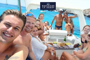 Marsala: Favignana dinghy tour with wine tasting
