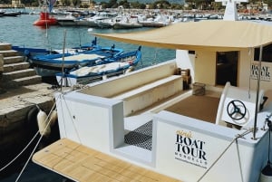 Mondello: Tour in barca della costa di 4 ore con aperitivo e bagno