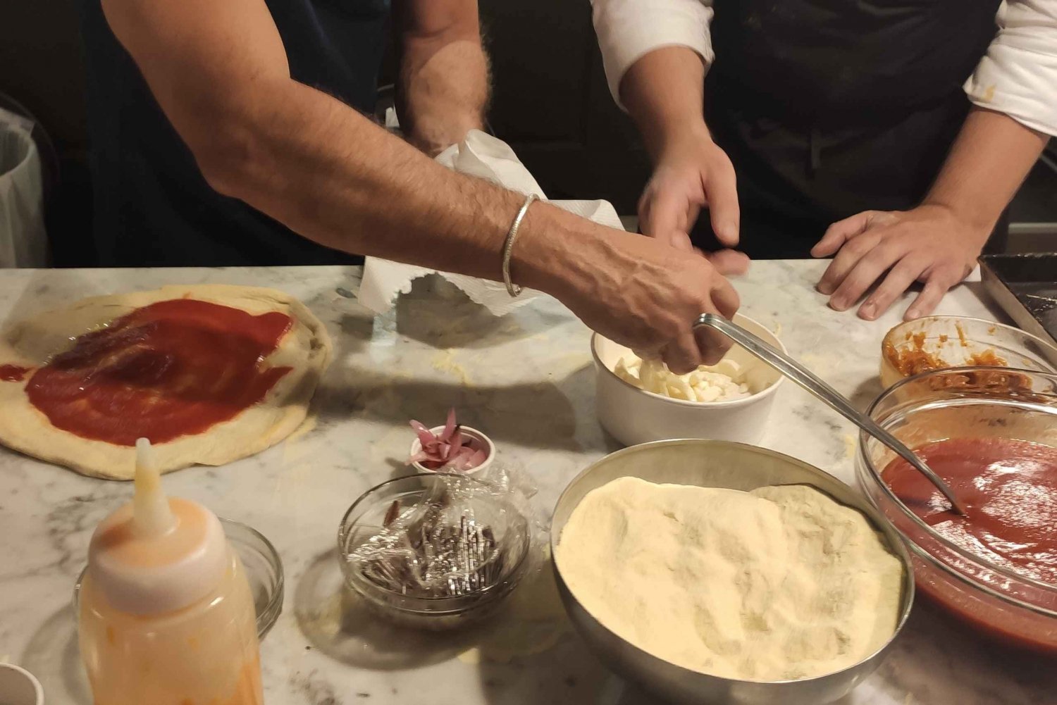 Palermo: Pizza and Gelato Cooking Class with Dinner and Wine