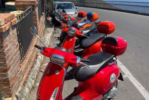 Passeio panorâmico de Vespa por Taormina, Castelmola e locais da série White Lotus