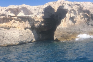 Tour met snorkelen bij de zeegrotten en het eiland Ortigia